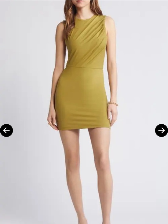 Open Edit Dresses & Skirts - NWT Open Edit Sz XL Women’s Olive Green Pleated Sleeveless Mini Dress Ret $59!